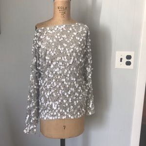 NEW Calypso Top - Sequin silk boatneck top - size small